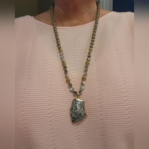 Beautiful grey and gold necklace